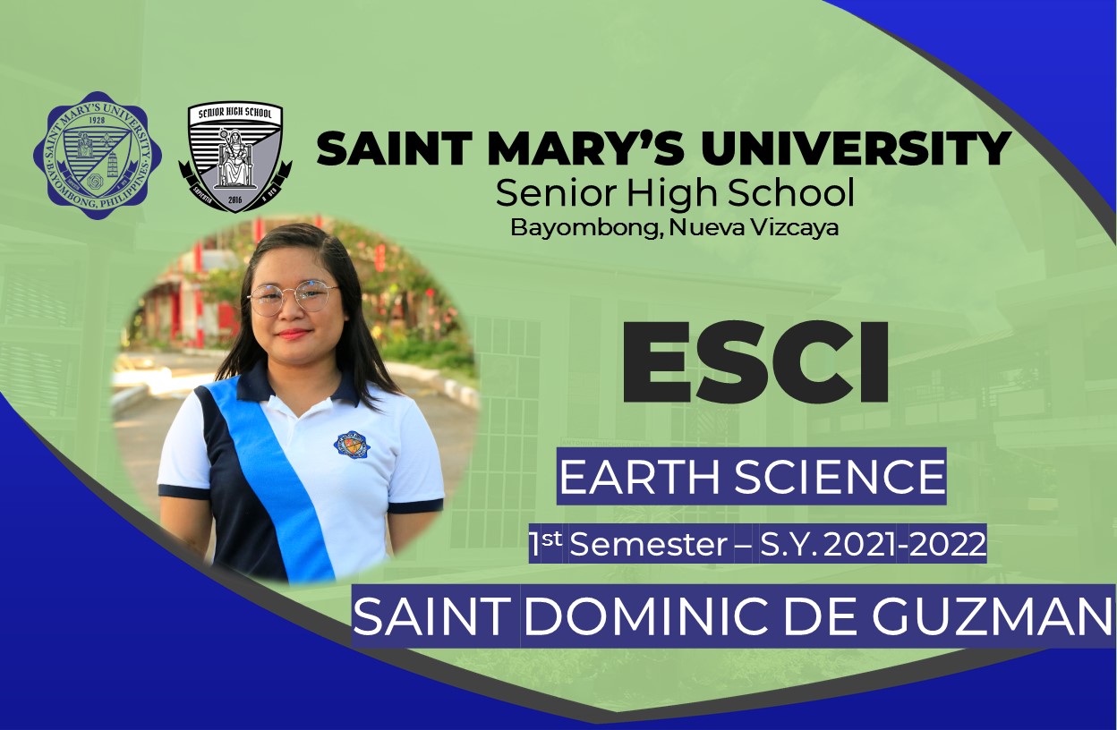 St. Dominic de Guzman Earth Science Monday 8:00-11:00