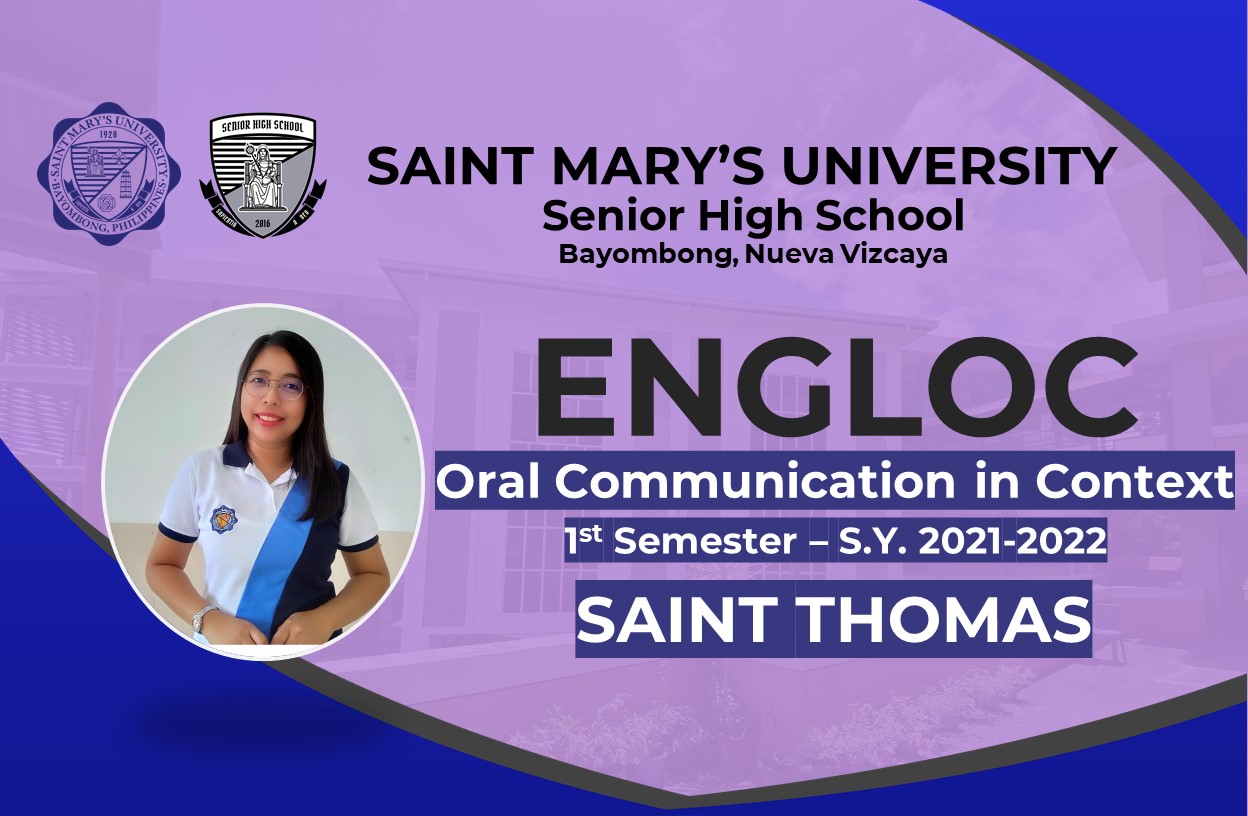 Oral Communication in Context Thursday 1:00-5:00