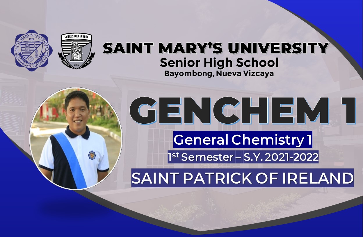 St. Patrick - General Chemistry 1 Monday 8:00-12:00