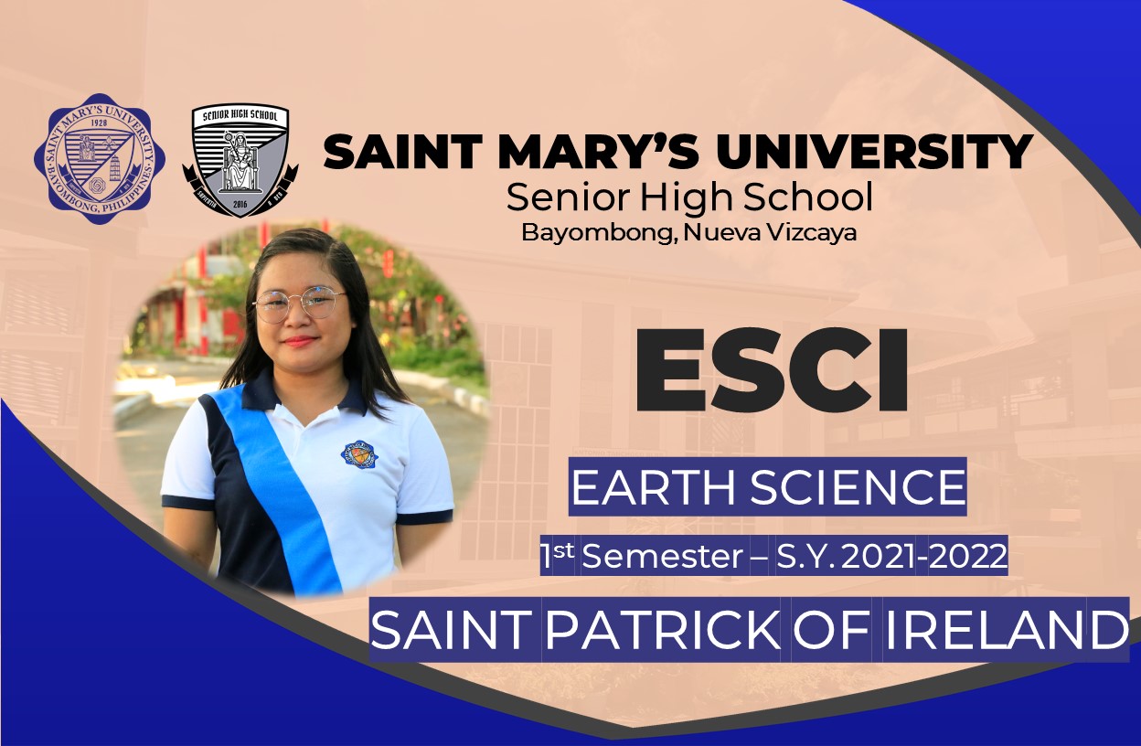 St. Patrick of Ireland Earth Science Monday 1:00-4:00