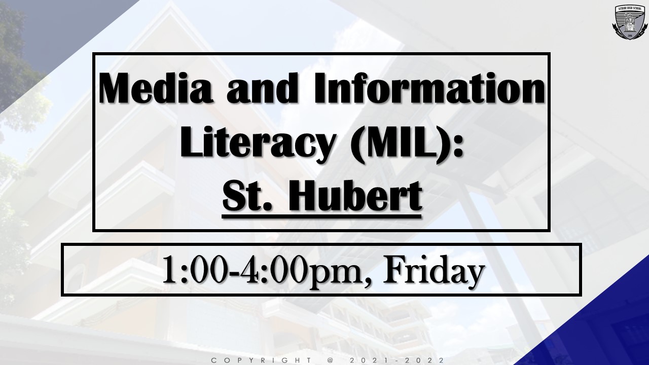 Media and Information Literacy St. Hubert 1-4pm, F